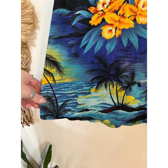 90s Slinky Hawaiian Print Mini Dress - Picture 6 of 8